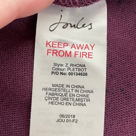 Joules Z_Rhona Boatneck Cotton Poly Print Mini Dress Pockets Purp Navy Sz 10 - Picture 9 of 11